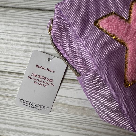 Hello Spring XOXO Zipper Pink and Purple  Makeup beauty Accessory Pouch - Picture 4 of 7